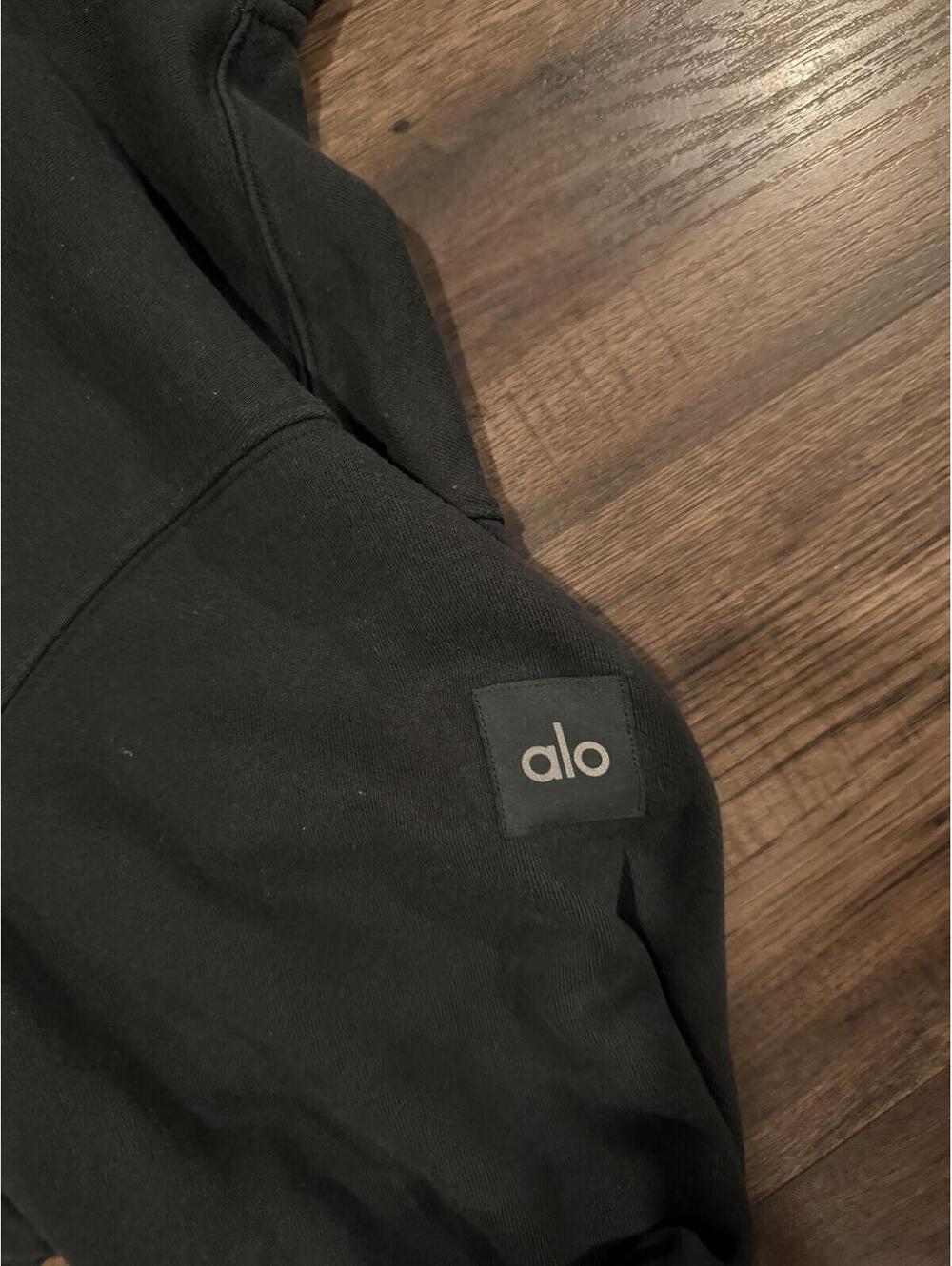 Alo Yoga Make Waves Olive Green Hoodie small stain see description sz L - Picture 3 of 4